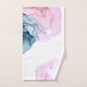 Ethéal Turquoise et rose Imaginaire encre moderne  (Serviette à main)