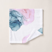 Ethéal Turquoise et rose Imaginaire encre moderne  (Gant de toilette)