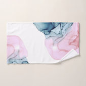 Ethéal Turquoise et rose Imaginaire encre moderne  (Serviette à main)
