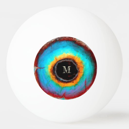 Etheel Kosmisch Oog Monogram Levendige Abstracte K Pingpongballen (Voorkant)