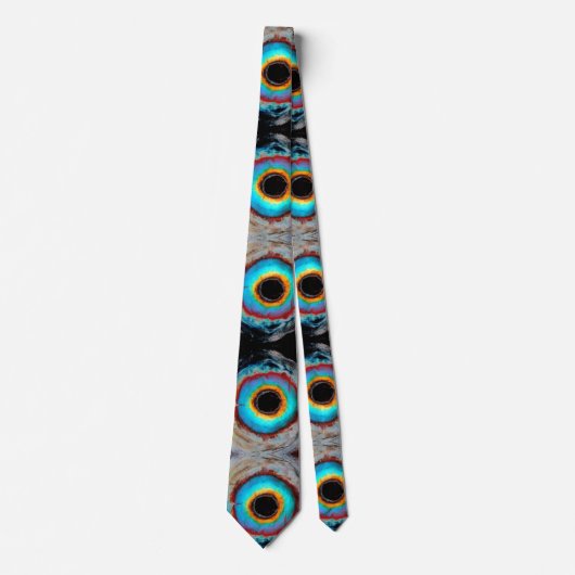 Etheel Kosmisch Oog Monogram Levendige Abstracte K Stropdas (Voorkant)
