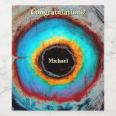 Etheel Kosmisch Oog Monogram Levendige Abstracte K Wijn Etiket (Enkel label)