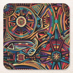 Etheel saffier "Verboden trefwoorden niet gebruikt Vierkante Kartonnen Onderzetter