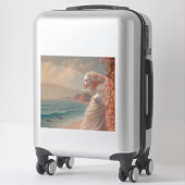 Etheïstische vrouw op Dreamy Beach Sticker (Koffer)