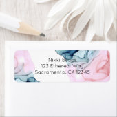 Etheral Blauwgroen Roze Elegant Modern Glam Trendy Etiket (Insitu)