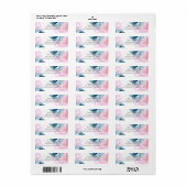 Etheral Blauwgroen Roze Elegant Modern Glam Trendy Etiket (Full Sheet)