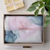 Etheral Blauwgroen & Roze Inky Glamor Elegant Wedd Tissuepapier (Geschenk)