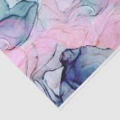 Etheral Blauwgroen & Roze Inky Glamor Elegant Wedd Tissuepapier (Detail)