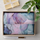 Etheral Blauwgroen & Roze Inky Glamor Elegant Wedd Tissuepapier (Geschenk)
