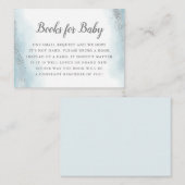 Etheral Blue Silver Baby shower Book Request Informatiekaartje (Voorkant / Achterkant)