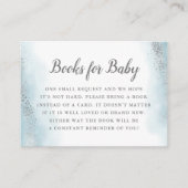 Etheral Blue Silver Baby shower Book Request Informatiekaartje (Voorkant)