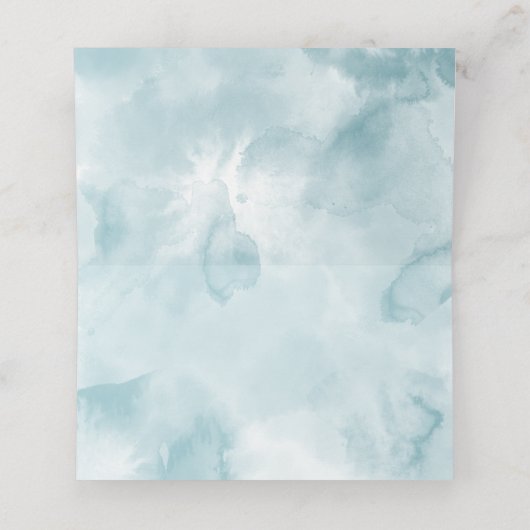 Etheral Blue Waterverf Gold Glitter Wedding (Binnenkant ongevouwen)