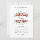 "Etheral" Blush, Peach and Blue Floral Wedding Kaart (Voorkant)