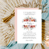 "Etheral" Blush, Peach and Blue Floral Wedding Kaart
