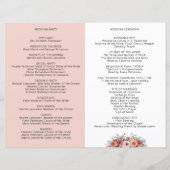 Etheral Blush Peach, Floral Wedding Programme (Achterkant)