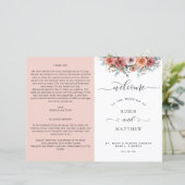 Etheral Blush Peach, Floral Wedding Programme (Staand voorkant)