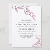 Etheral Burgundy | bruiloft met botanische bladere Kaart (Voorkant)