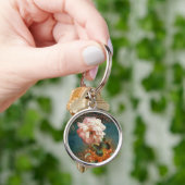 Etheral Butterly en Peony Blauwgroen en Peach Sleutelhanger (Hand)