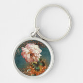 Etheral Butterly en Peony Blauwgroen en Peach Sleutelhanger (Voorkant)