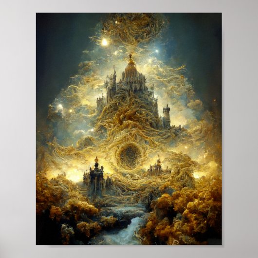 Etheral Castle 10 Fantasy Art Poster (Voorkant)
