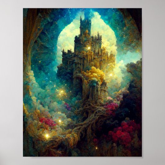 Etheral Castle 7 Fantasy Art Poster (Voorkant)