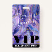Etheral Cotton Snoep Marble Glam Sweet 16 VIP Badge (Achterkant)