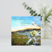 Etheral Edelweiss Wedding Invitation Kaart (Staand voorkant)