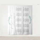 Etheral Eucalyptus Weddenschap/Tabelplan Wandkleed (Voorkant)