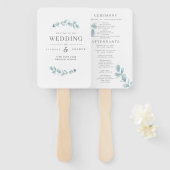 Etheral Eucalyptus Wedding Programme Handje Fan Handwaaier (Voorkant en achterkant)