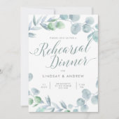 Etheral Eucalyptus Wedding Rehearsal Dinner Kaart (Voorkant)