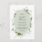 Etheral Garden Greenery Botanical Wedding Kaart (Voorkant / Achterkant)