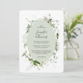 Etheral Garden Greenery Botanical Wedding Kaart (Staand voorkant)