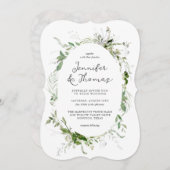 Etheral Garden Greenery Botanical Wedding Kaart (Voorkant / Achterkant)