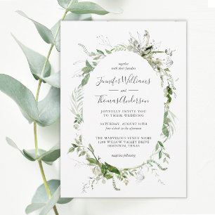 Etheral Garden Greenery Botanical Wedding Kaart