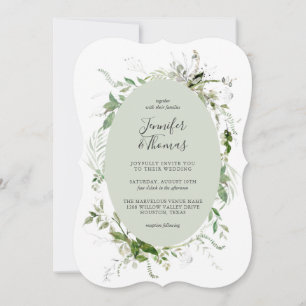 Etheral Garden Greenery Botanical Wedding Kaart