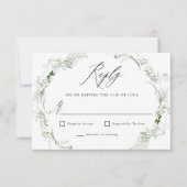 Etheral Garden Greenery Botanical Wedding RSVP (Voorkant)