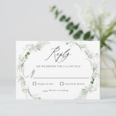 Etheral Garden Greenery Botanical Wedding RSVP (Staand voorkant)