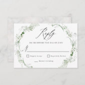 Etheral Garden Greenery Botanical Wedding RSVP (Voorkant / Achterkant)
