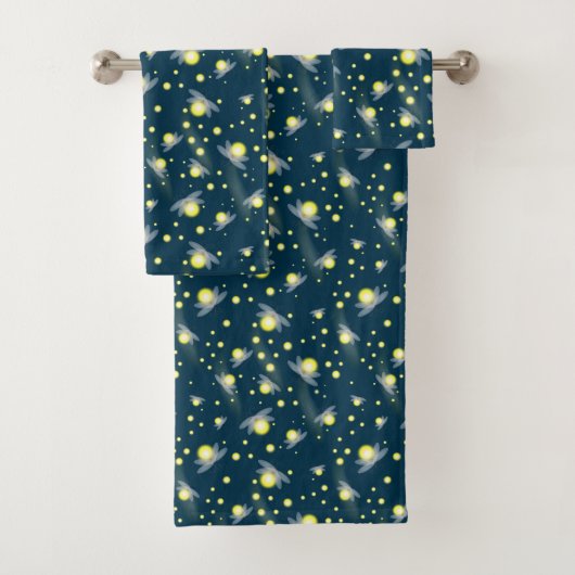 Etheral Ggloing Fireflies bij Night Pattern Bad Handdoek (Insitu)