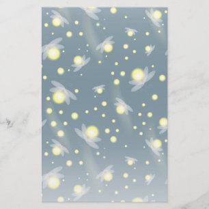Etheral Ggloing Fireflies bij Night Pattern Briefpapier