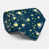 Etheral Ggloing Fireflies bij Night Pattern Stropdas (Opgerold)