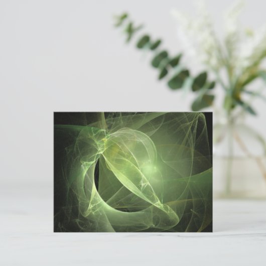 Etheral Green Fractal Briefkaart (Staand voorkant)