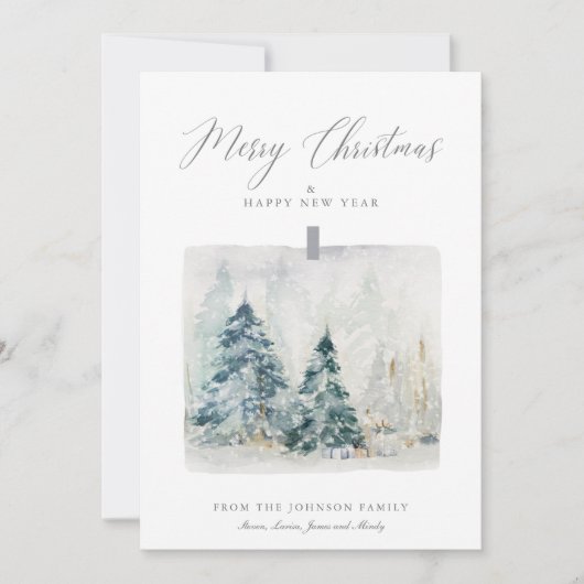 Etheral Light Winter Frosty Snow Scene Kerstmis Feestdagenkaart (Voorkant)