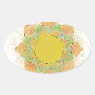 Etheral Lotus Flower Ovale Sticker