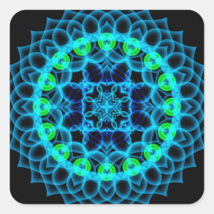 Etheral Lotus Mandala Vierkante Sticker