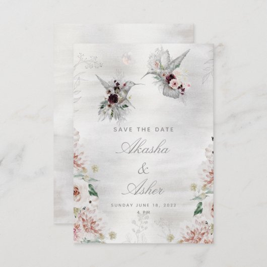 Etheral Love Wedding Save the Date Card (Voorkant / Achterkant)