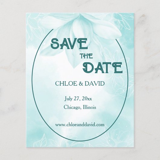 Etheral Magnolia Budget Wedding Save the Date Flyer (Voorkant)