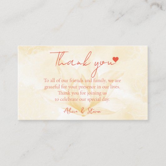 Etheral Magnolia Flower, bedankt Informatiekaartje (Voorkant)