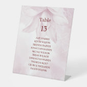 Etheral Magnolia Flower, Wedtable Table Number Reclamebord Met Voetstuk (Voorkant)