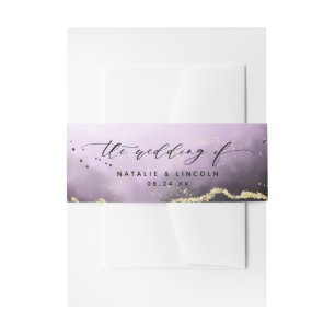 Etheral Mist Ombre Amethyst Wedding Monogram Uitnodigingen Wikkel